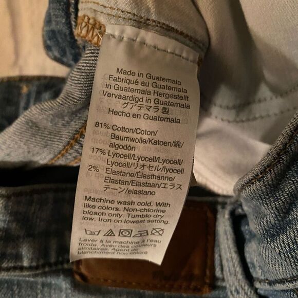 Madewell women 26 cotton blend ripped classic straight blue jeans - Picture 10 of 12